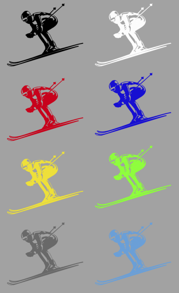 Aufkleber Skifahrer